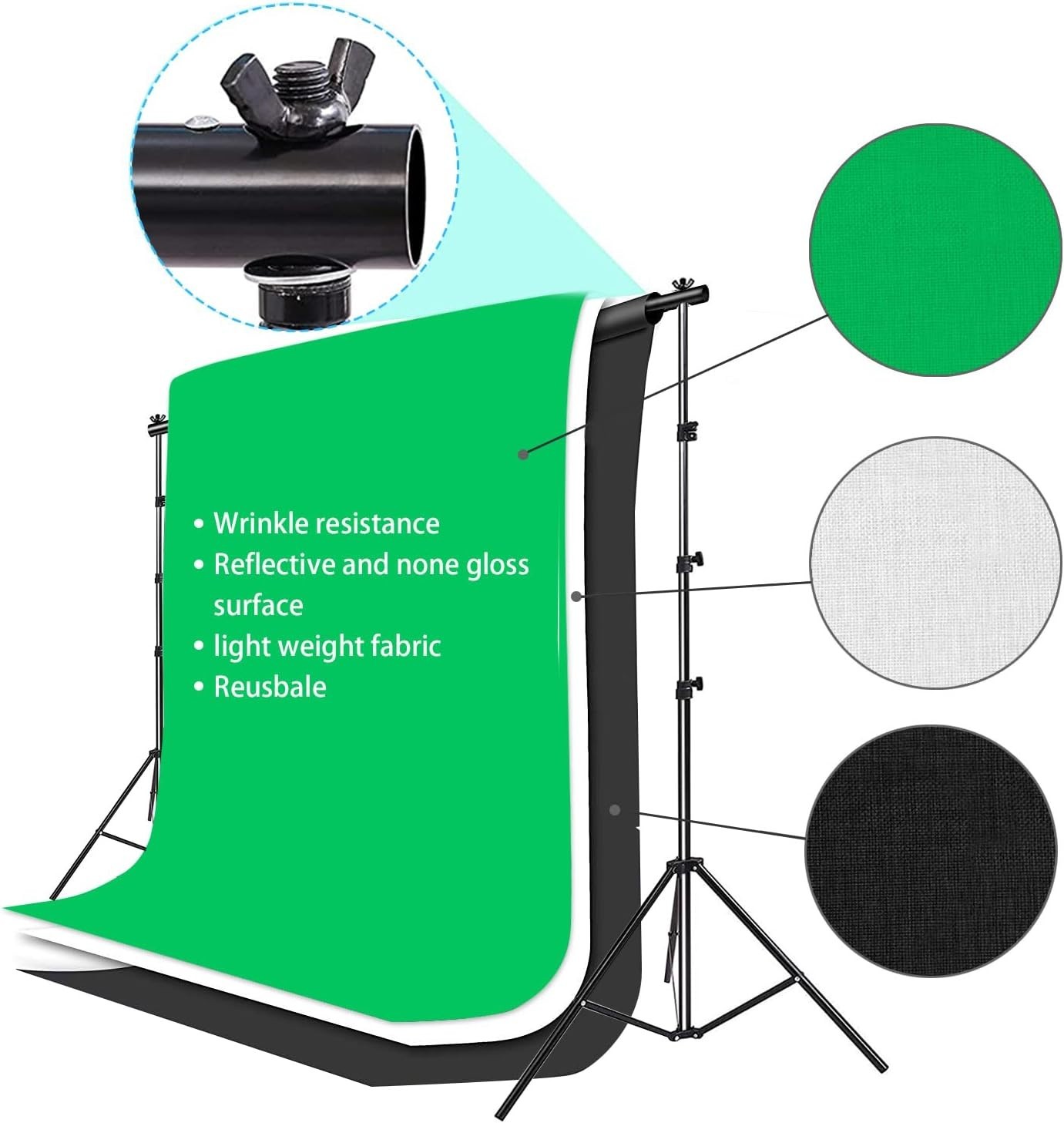 High-Quality Photo Video Studio Kit: Stand, Backdrops, LED Lights & Carry Bag