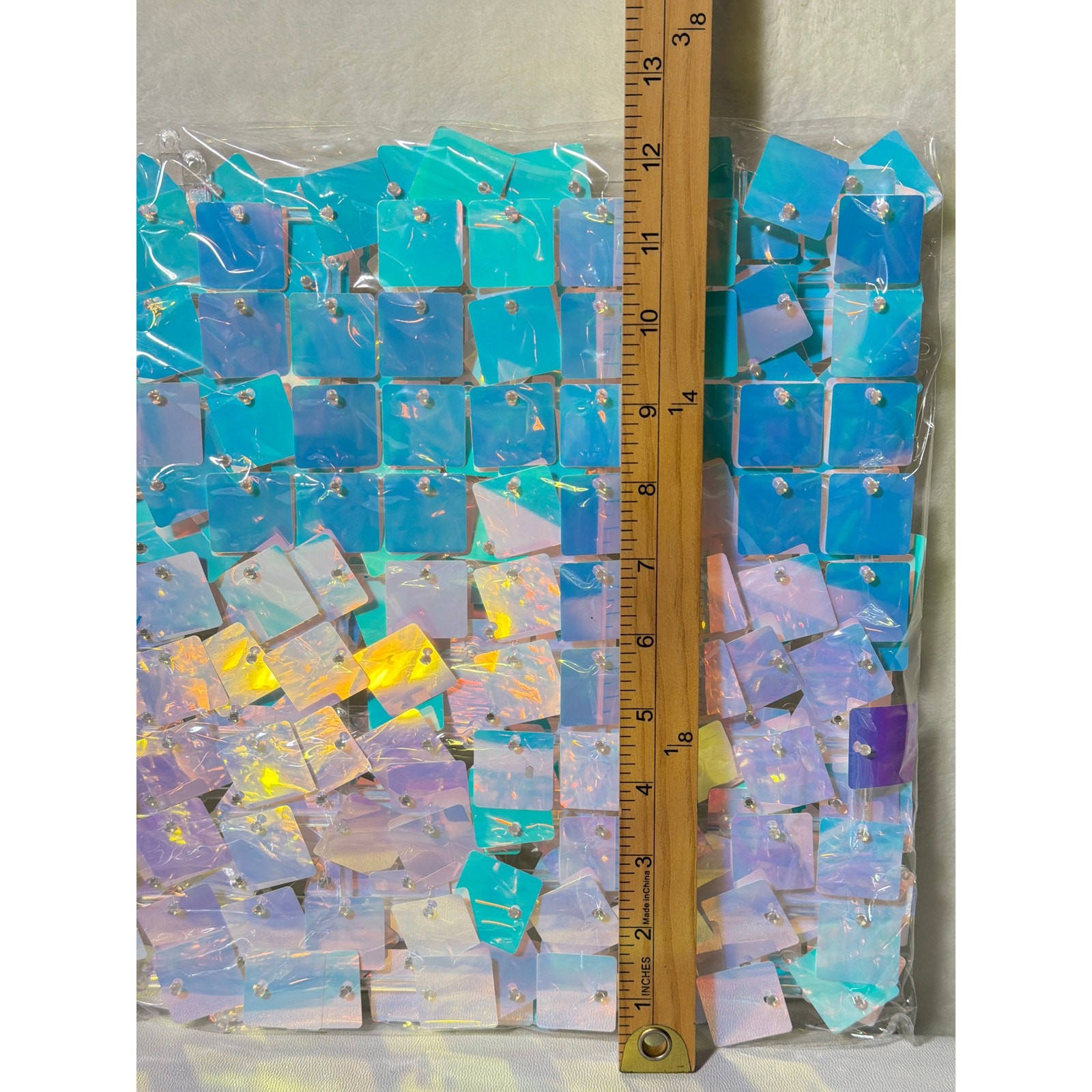 Shimmering Iridescent Square Sequin Spangles 12in x12in Backdrop Panel Set of 12
