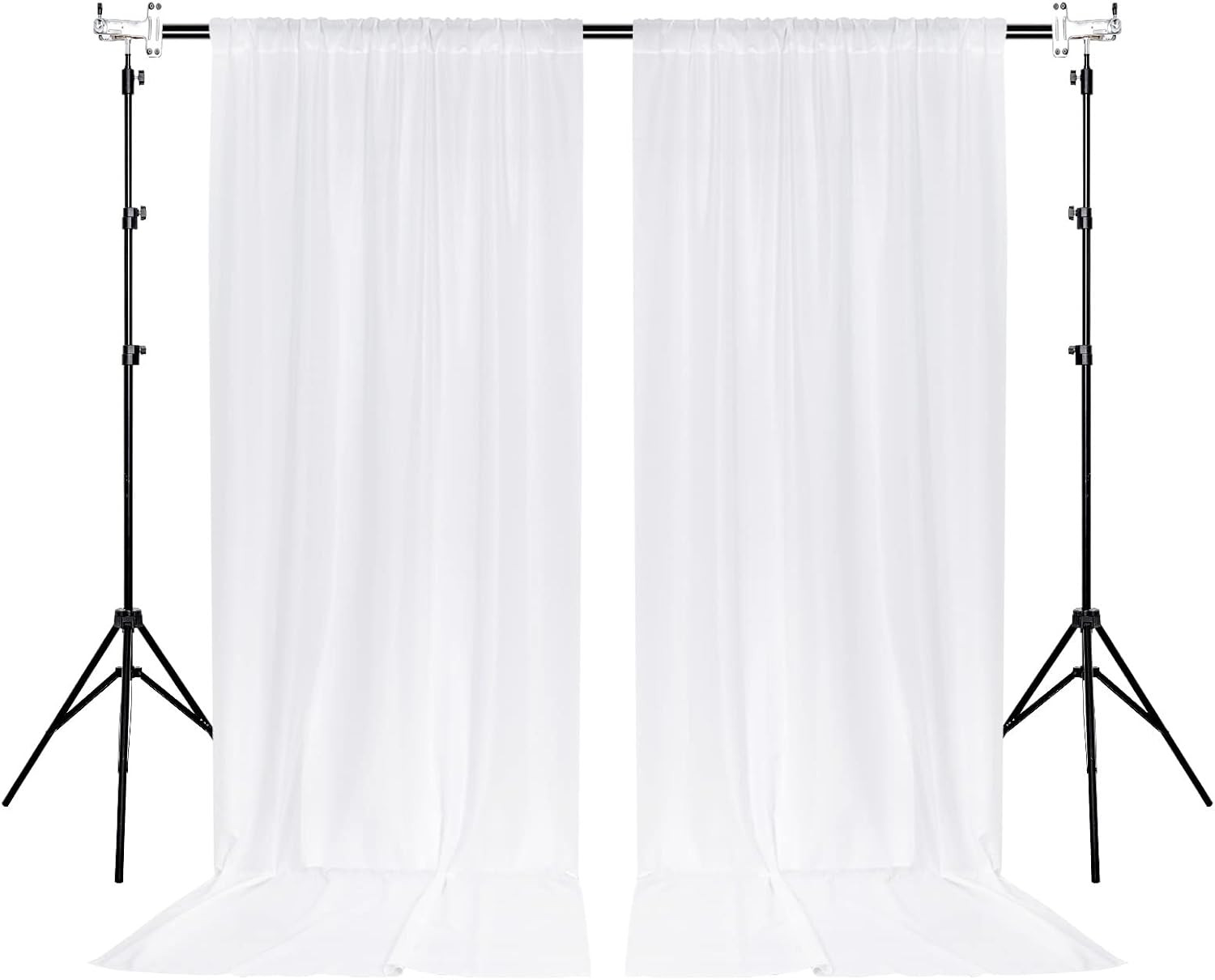 10 ft × 10 ft White Backdrop Curtain for Wedding Decor Holiday Party – White Wed