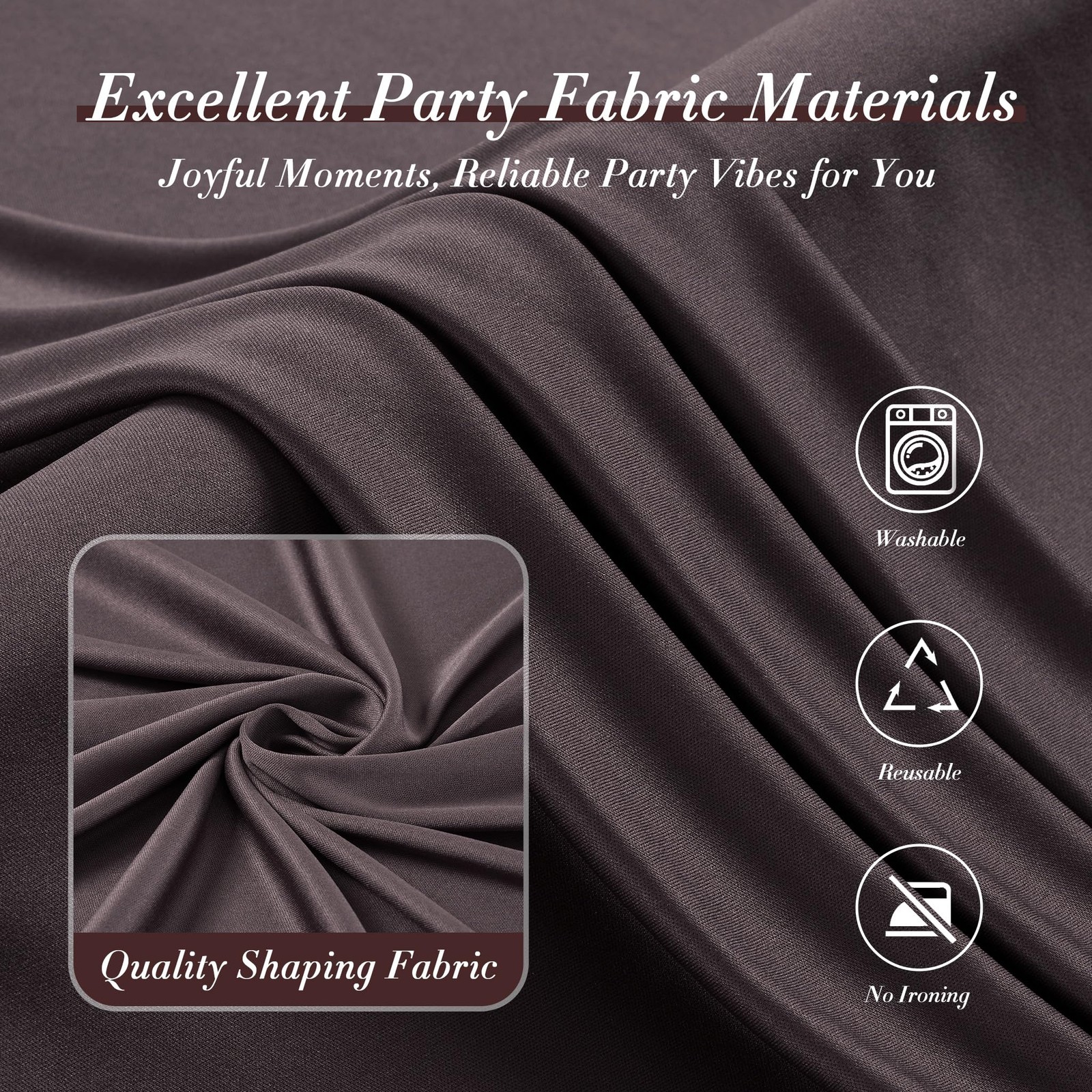 50 ft x 10 Wrinkle Free Brown Backdrop 5′(W) x 10′(H), 10 panels,