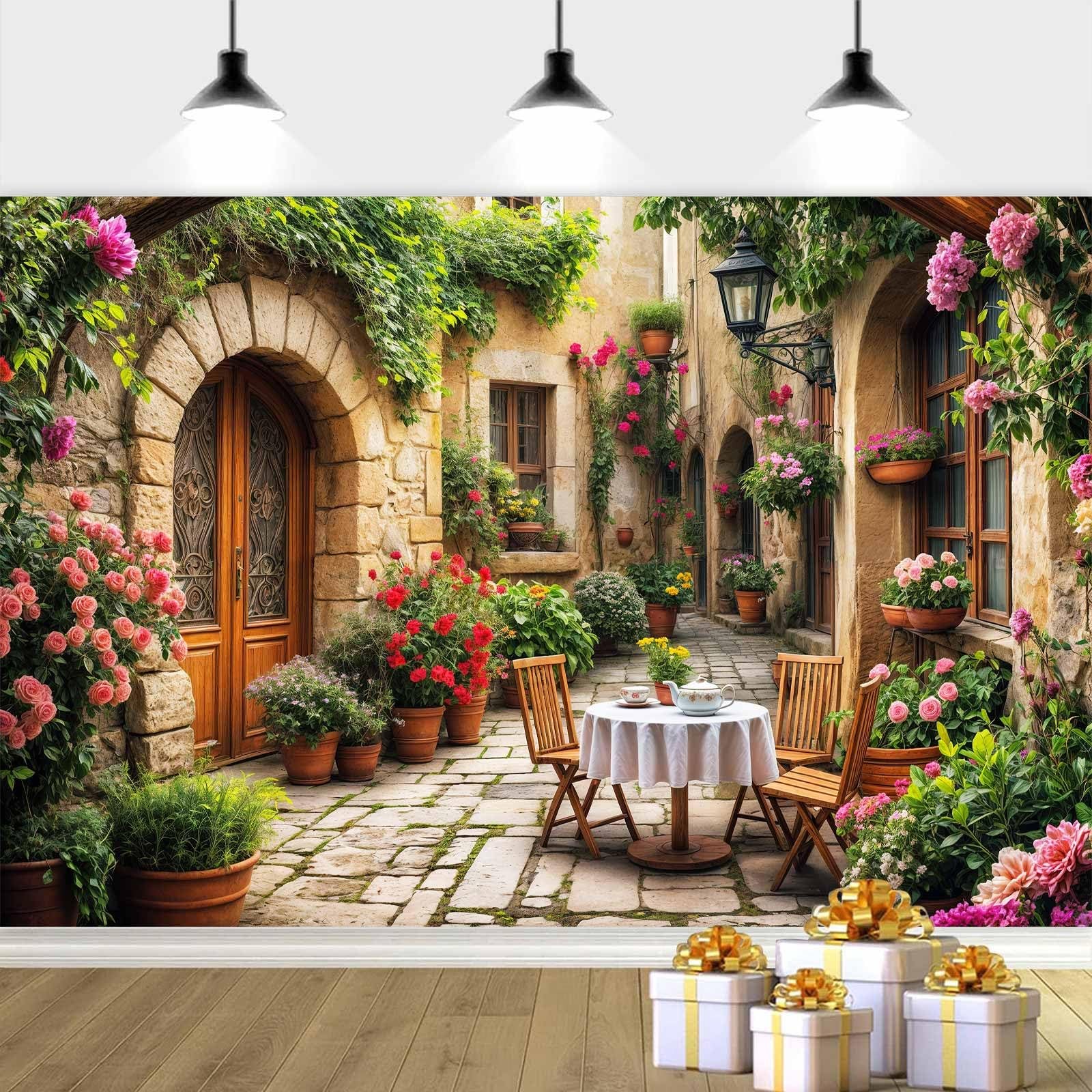 10X8ft Italian Theme Backdrop Italy Town Street Backdrop for Photography, Eur…