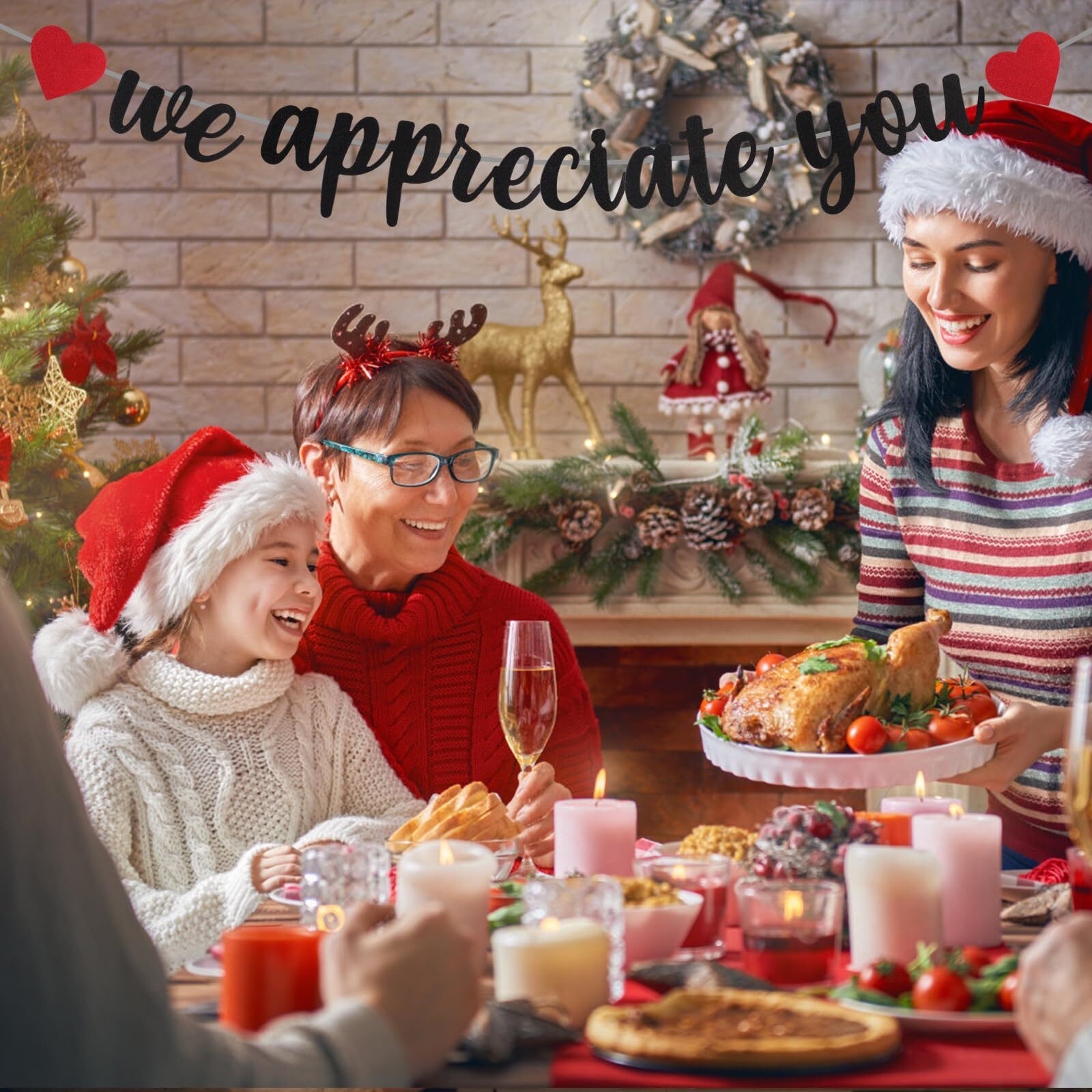 We Appreciate You Banner Glitter Appreciation Backdrop for Doctor Nurse Teacher