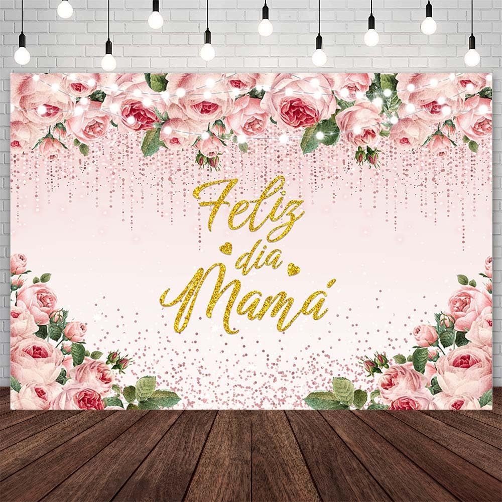 7x5ft Feliz Dia Mama Backdrop Mexican Happy Mother’s Day Photography Background.