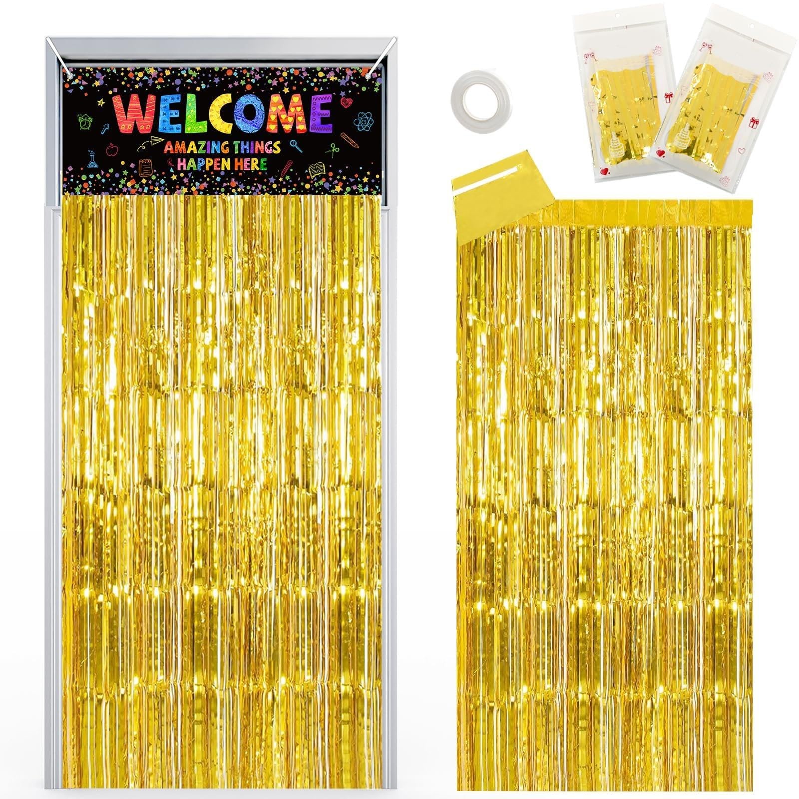 Confetti Classroom Door Decorations, Welcome Back to School Banner Sign with …