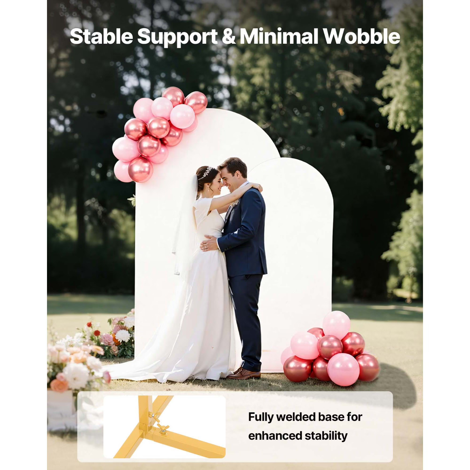 Metal Arch Backdrop Stand Set, Includes 7.2 ft and 6 ft Frames, Durable Design,