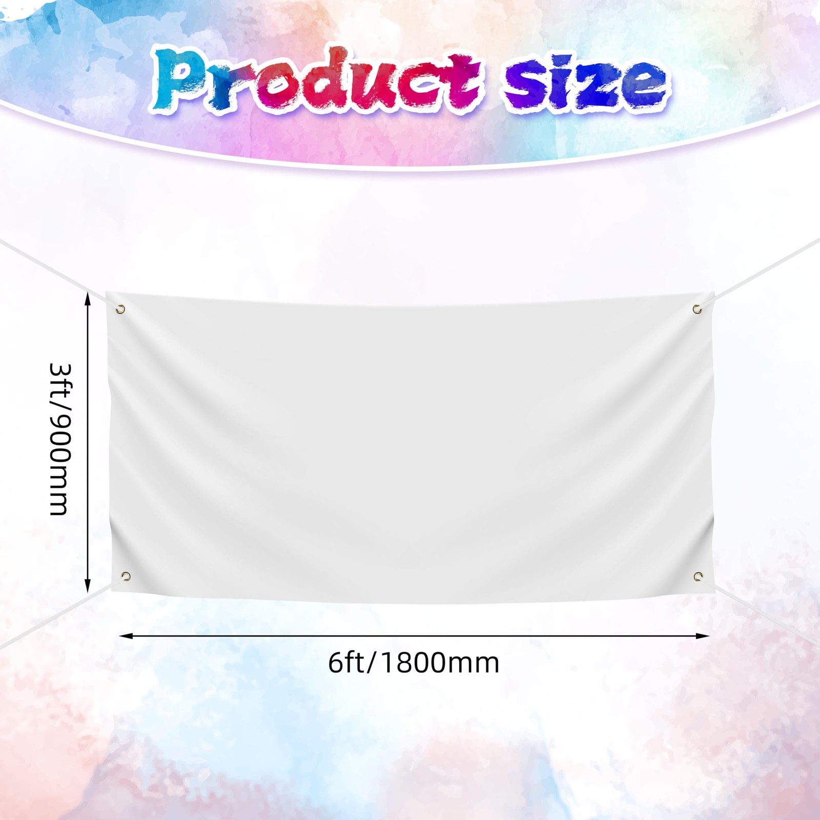 Blank DIY Banners Polyester Oxford Cloth White Banner with Hanging Rope for W…