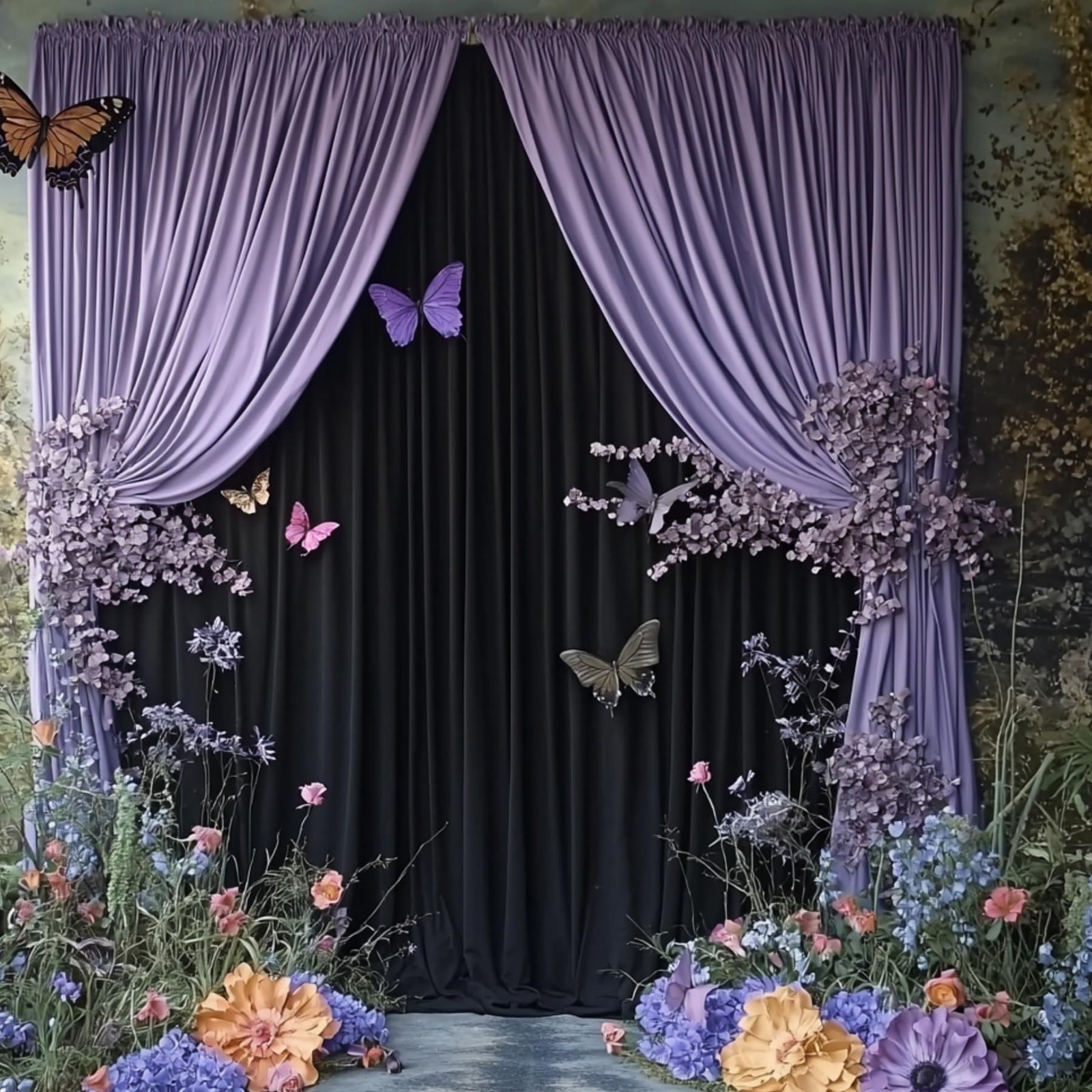 2 Panels 10×14 ft Black Backdrop Curtains for Wedding Wrinkle Free Drapes