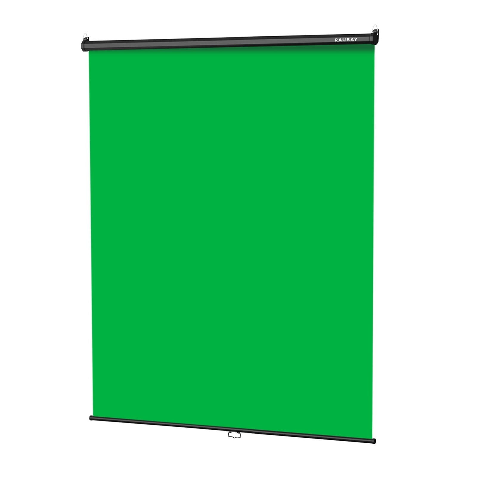 RAUBAY Retractable Pull Down Green Screen – Standard(59.8 x 86.6in),
