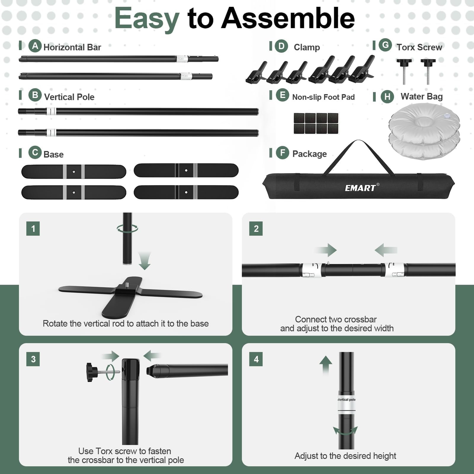 Pipe and Drape Backdrop Stand Kit 10x10ft, Heavy Duty Back Drop Adjustable St…