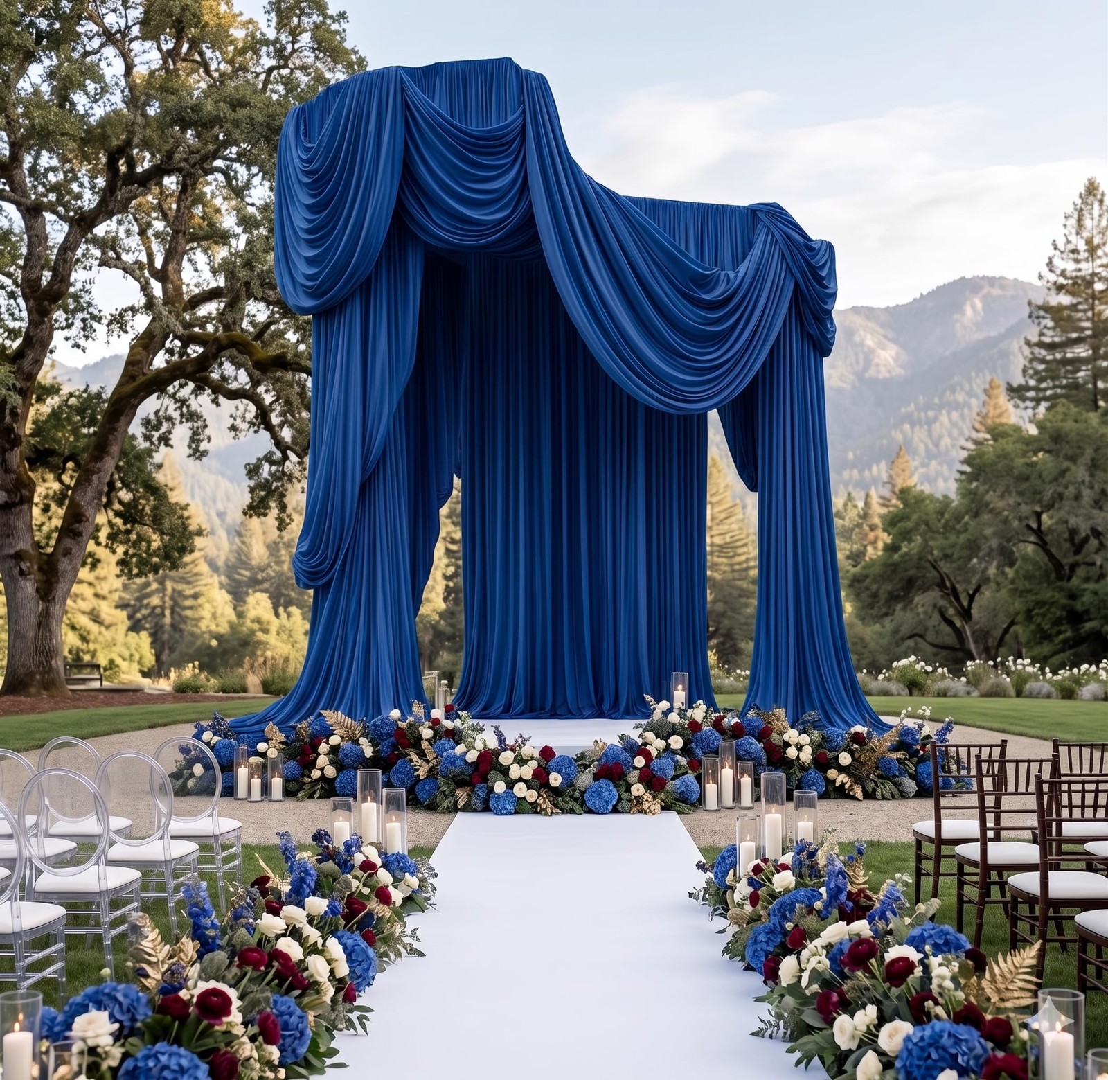 20ft x 14ft Royal Blue Backdrop Curtains, 4 Panels Wrinkle Free Soft Fabric D…