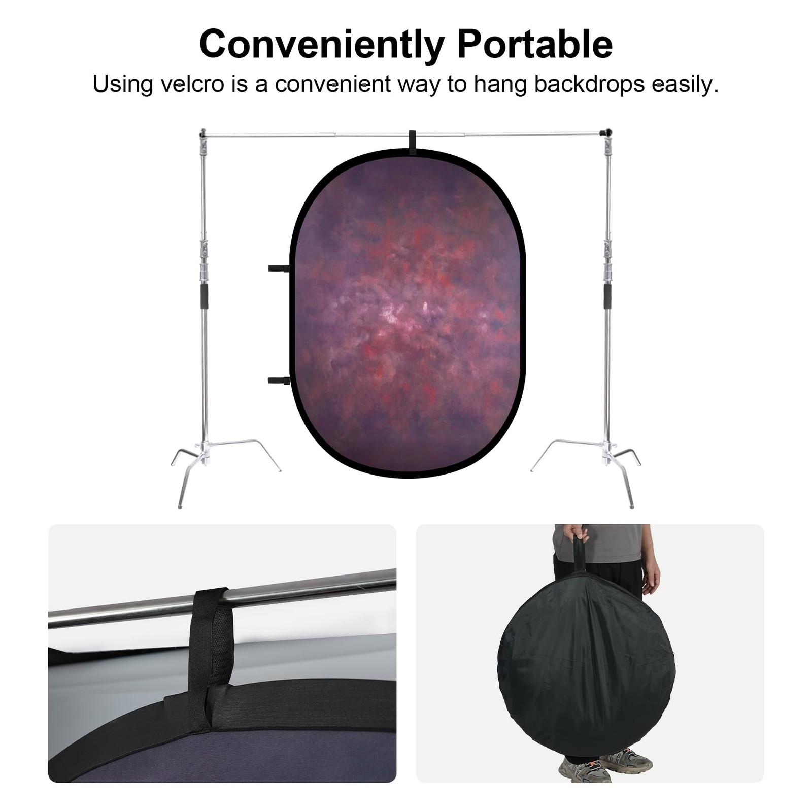 Selens 2 in 1 Portable Backdrop Double Side of 55.12*78.75inches, green/brown