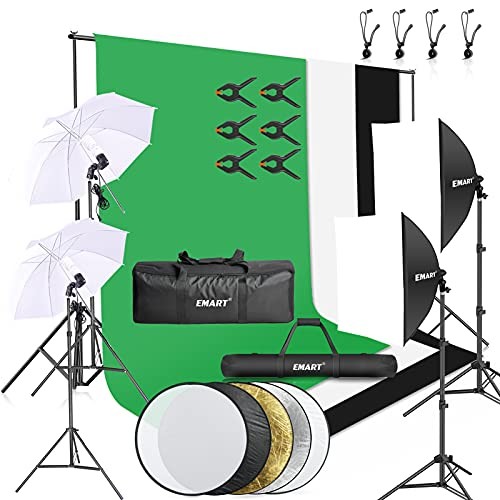 8.5 x 10 ft Backdrop Support System, Photography Video Studio Lighting Kit