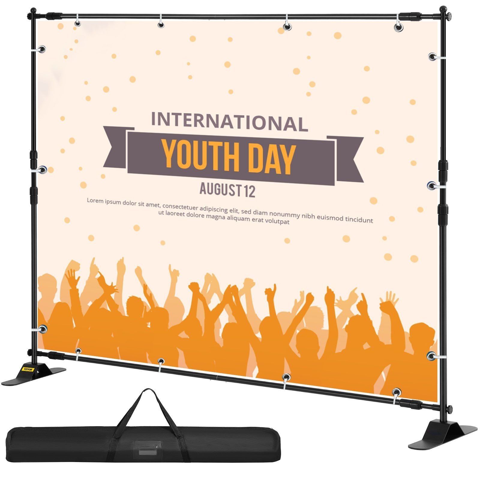 8 by 8 FT Retractable Banner Stand Heavy Duty Build with Carry Bag