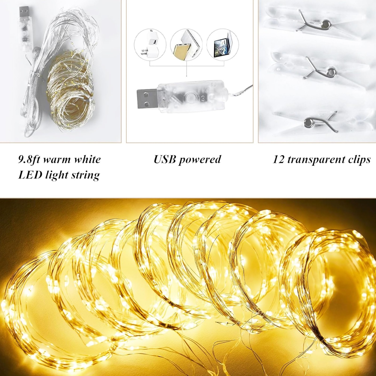 2 Panels Ivory Backdrop Curtains, 10x10ft, String Lights, Wrinkle Free Drapes