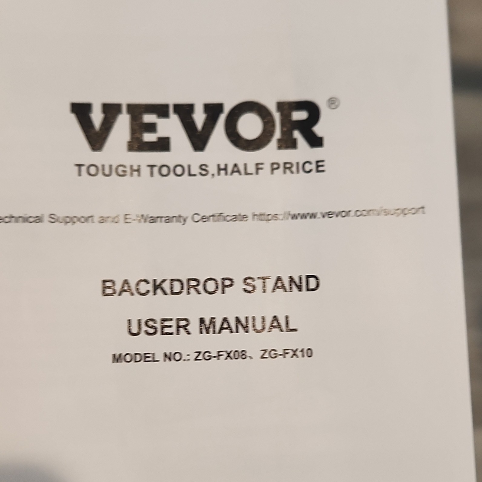 Vevor Backdrop Stand ZG-FX08 ZG-FX10 Black with Carrying Case