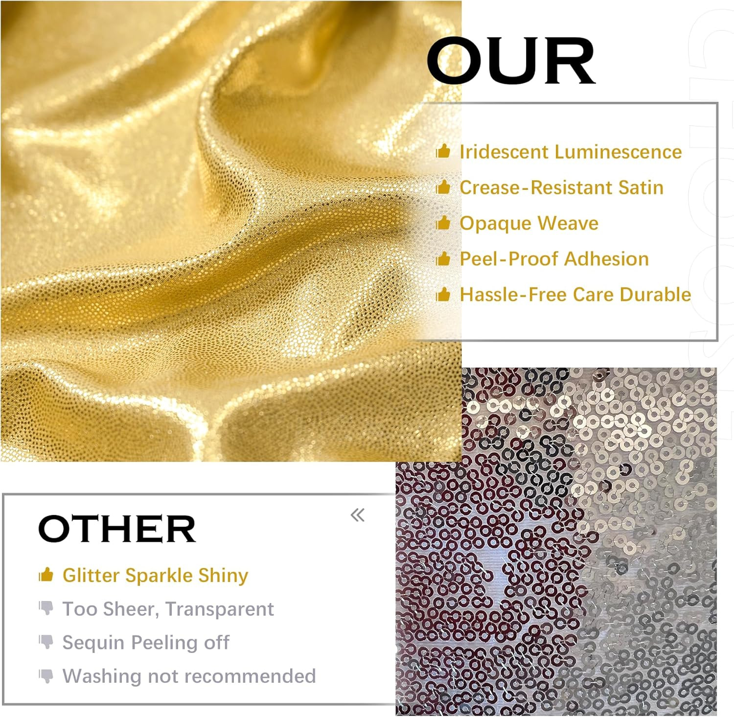 20X10 Ft Gold Sequin Backdrop Curtain for Parties, Wrinkle Free Glitter Backdrop