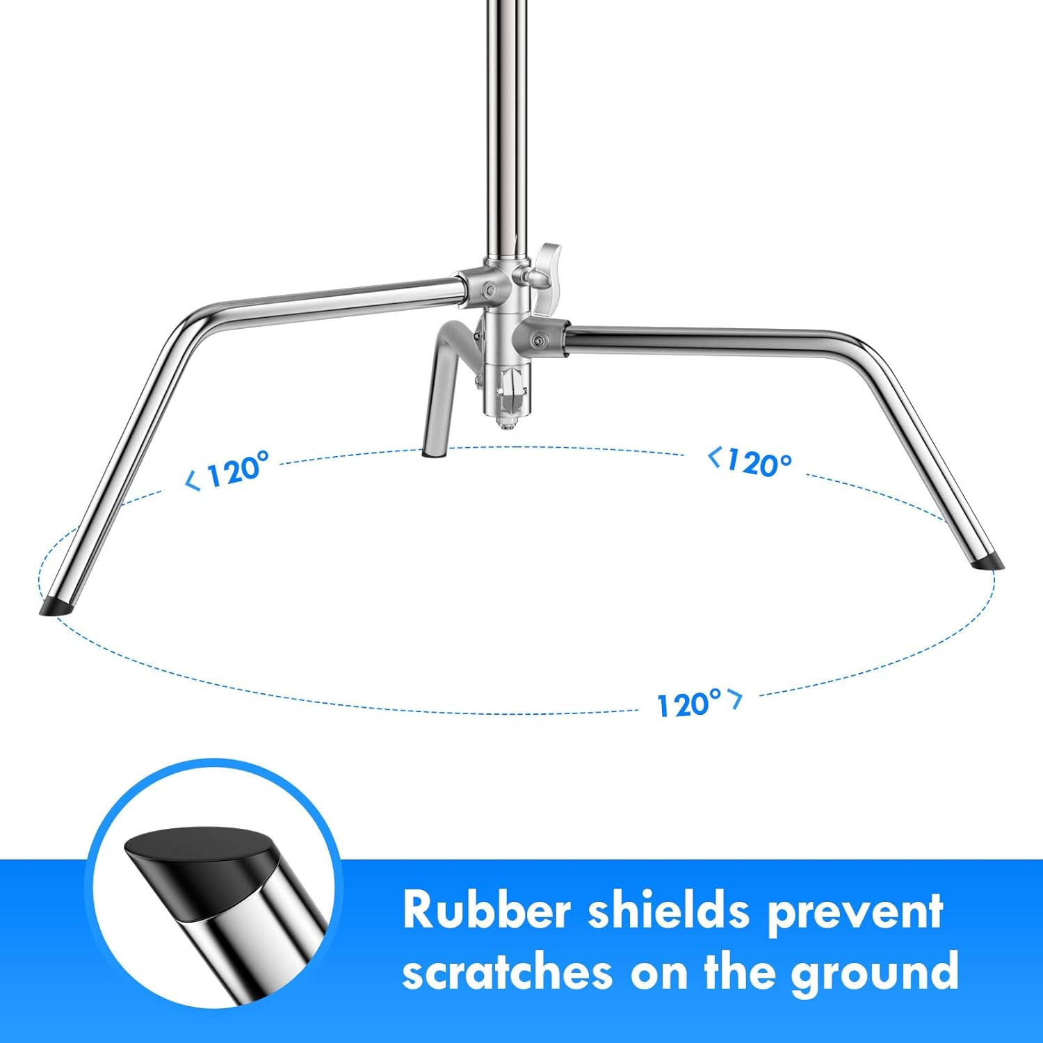2 Pack 10Ft Heavy Duty C Stands with Boom Arm for Photography Studio