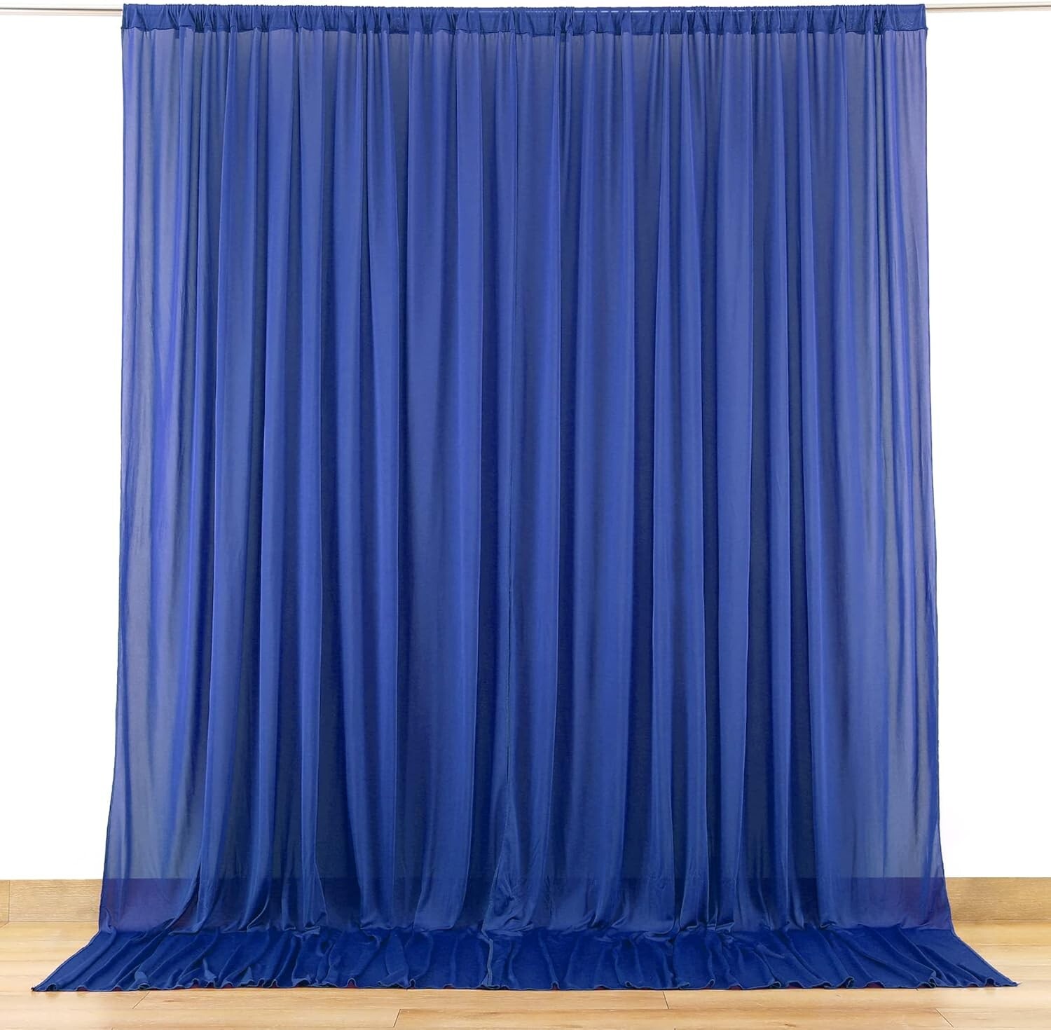 10x10ft Royal Blue Backdrop Curtains for Parties Sheer Fabric Photo Background