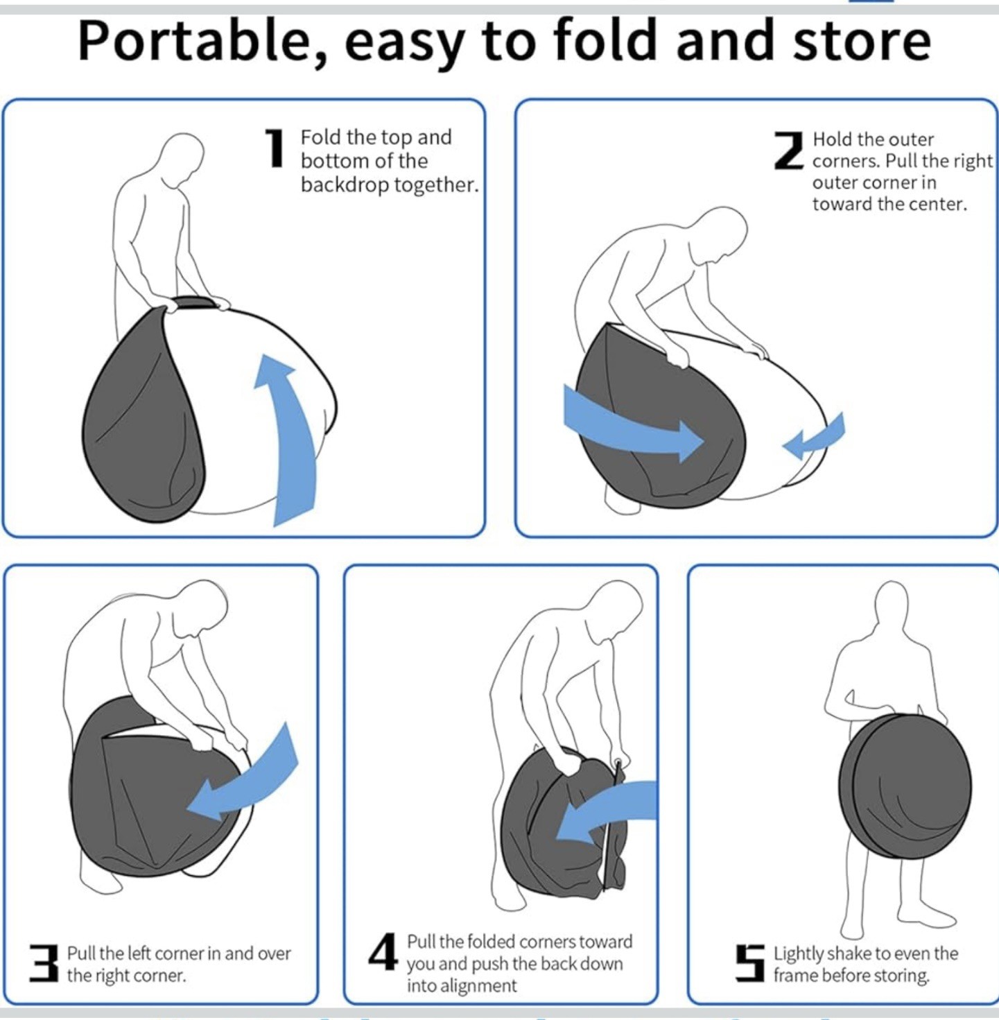 Selens 59”x78” Portable Grey Screen Backdrop Double-Sided 2-in-1 Blue Screen