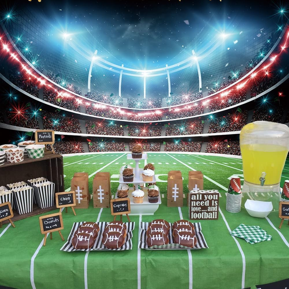 Football Field Backdrop Sports Stadium Auditorium Light Photography Background F