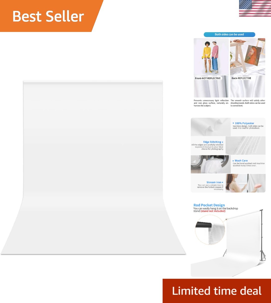 Durable 10×12 ft White Photography Backdrop – Ideal for Events & Studios