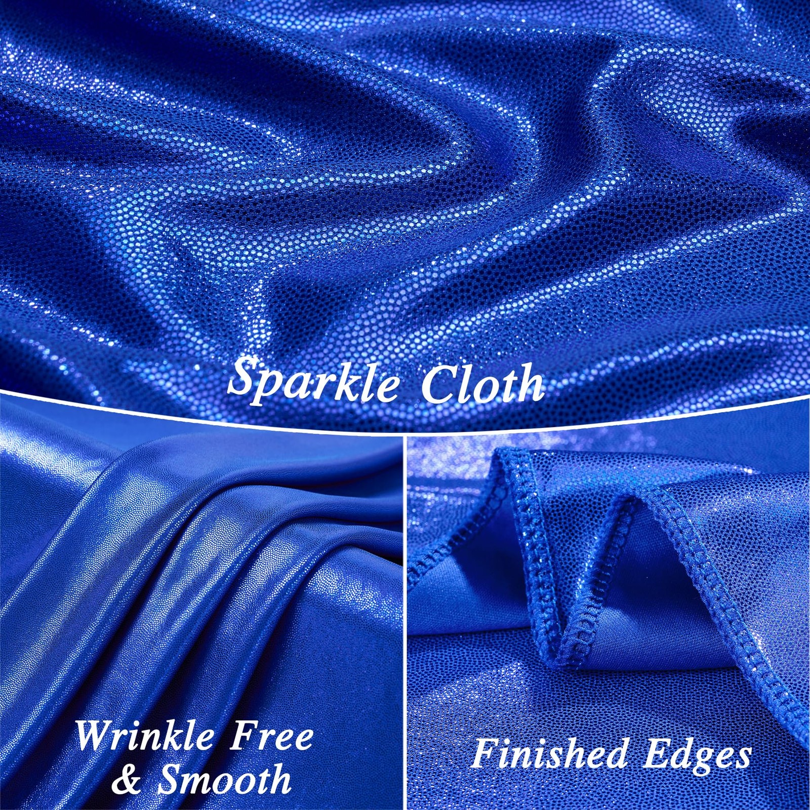 10×10 ft Royal Blue Sequin Backdrop Curtain Panels for Parties, Wrinkle Free …