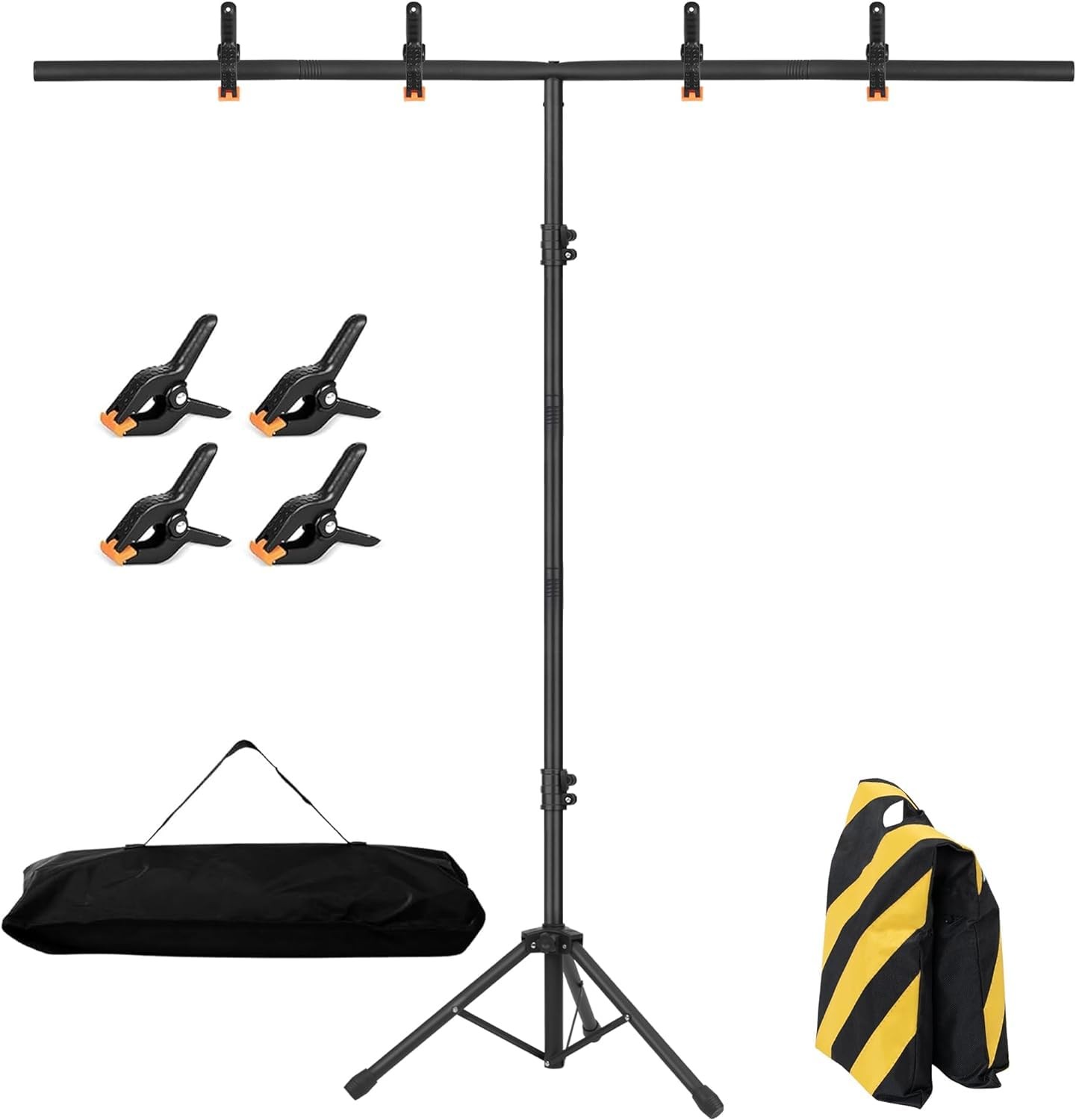 6.5×3.2ft T-Shape Backdrop Stand, Adjustable Background Support Stand Kit, Po…