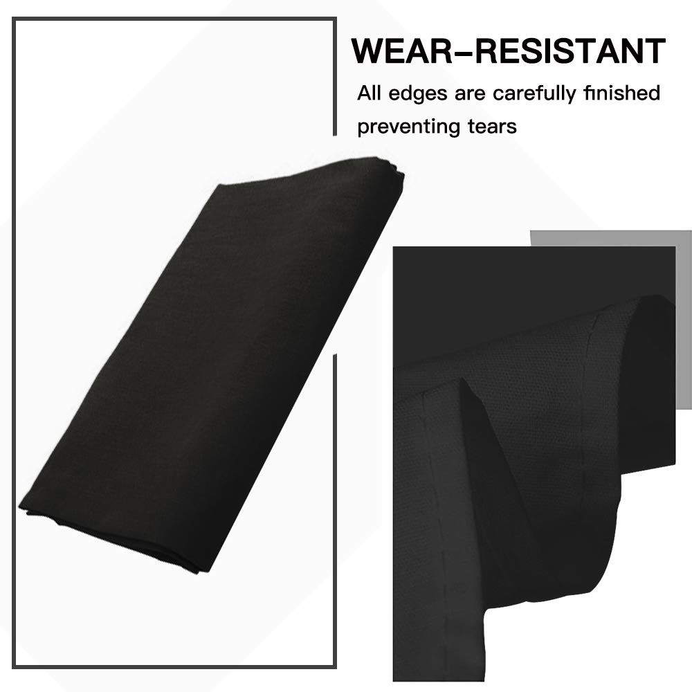 10×12 ft Black Polyester Backdrop for Photography & Video, Includes Clips & Clam