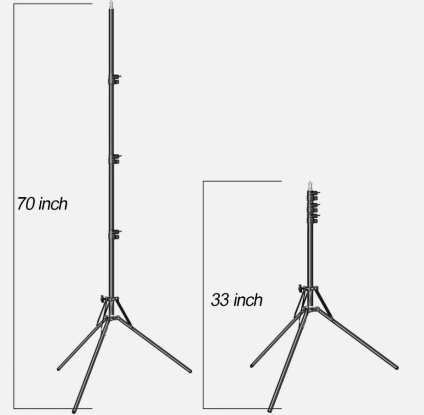 Fodoto 6 Ft / 1.7m Reverse Folding Stand – Video Photo Light Selfie Support
