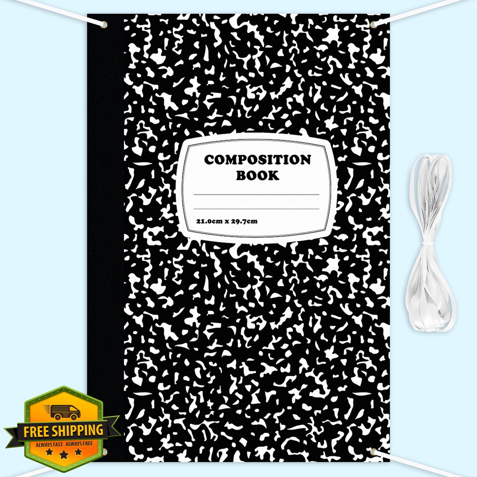 Hahafelt 6.6×4.4ft Backdrop Composition Notebook Classroom Decor