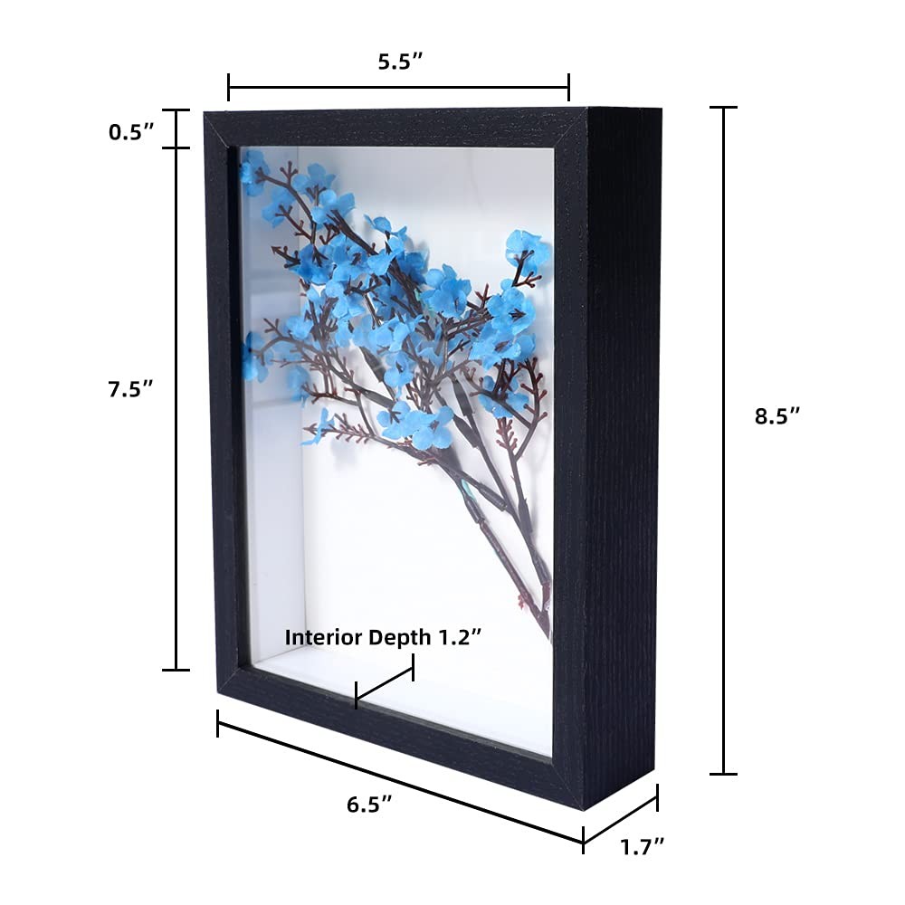 Shadow Box Frame 6×8 with HD Plexiglass, Black 6×8,