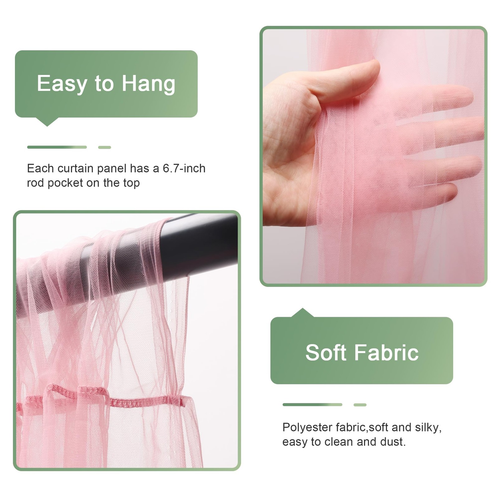 Tulle Backdrop Curtain With Lights 10x8ft Pink Sheer Wedding Party Decor