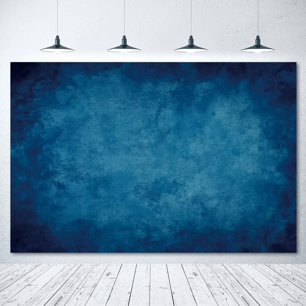 Abstract Blue Backdrop Retro Dark Photography Background 10x8ft,