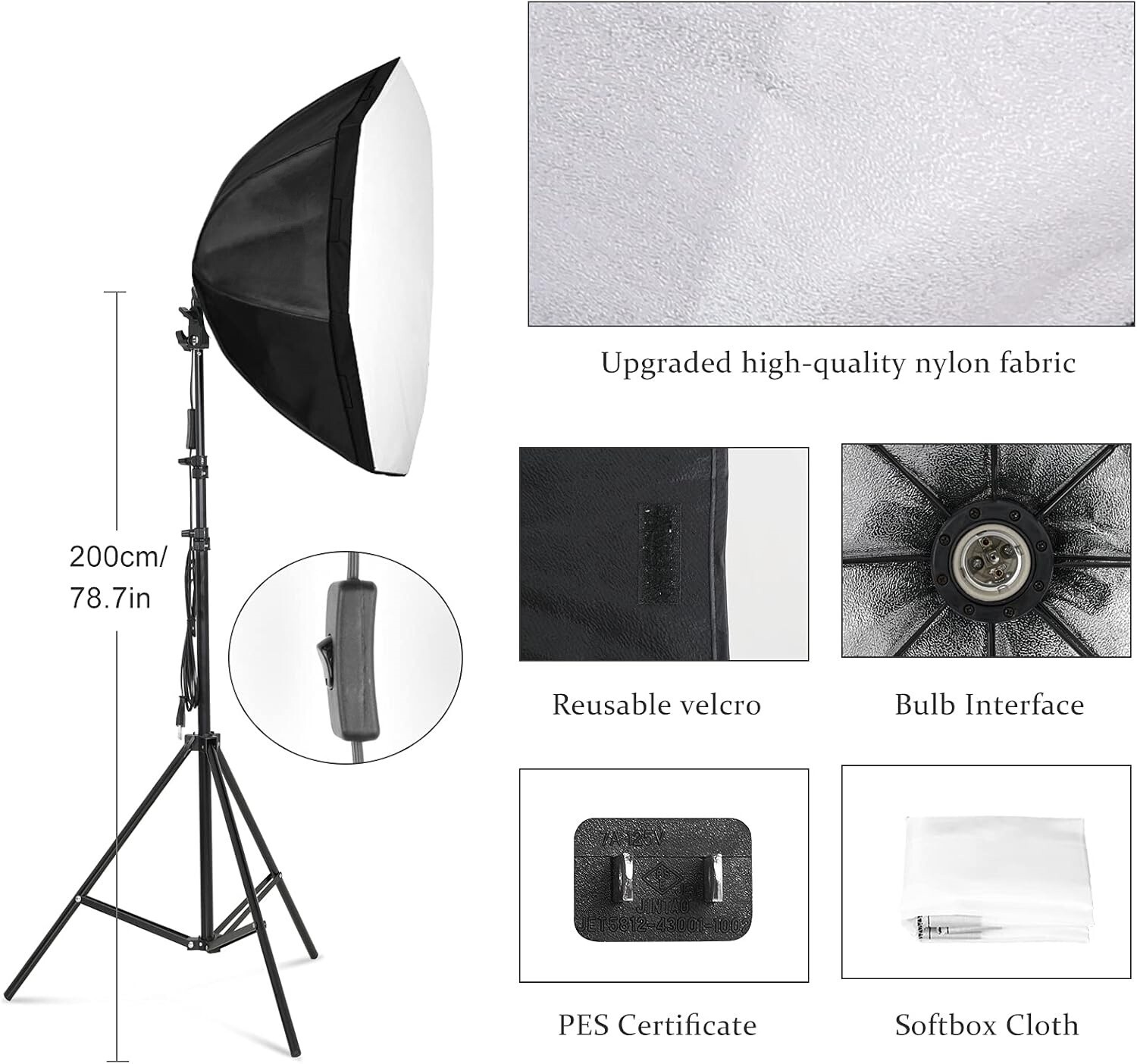 Kit de iluminación para fotografía con pantalla verde y soporte de fondo NEW US