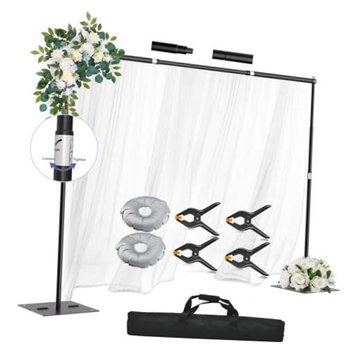 Heavy Duty Backdrop Stand Adjustable Photo Background Support 10x10ft Black