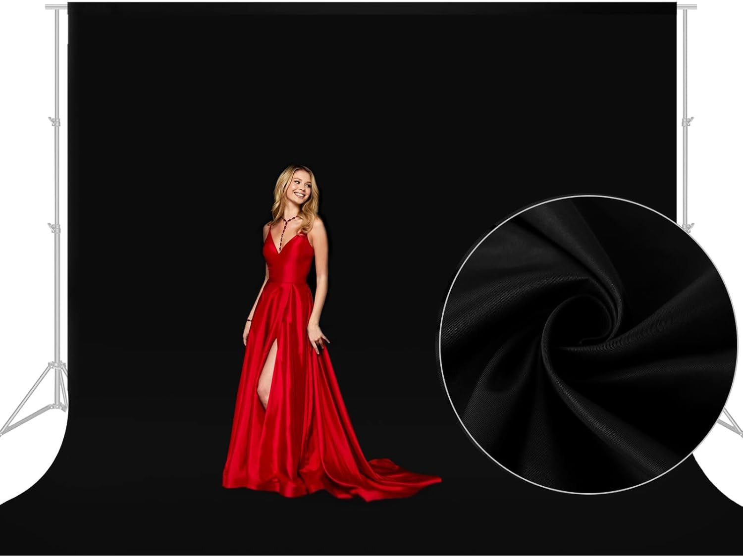 10X10 FT Black Backdrop Background for Photography, Large Photo Backdrop Curtain