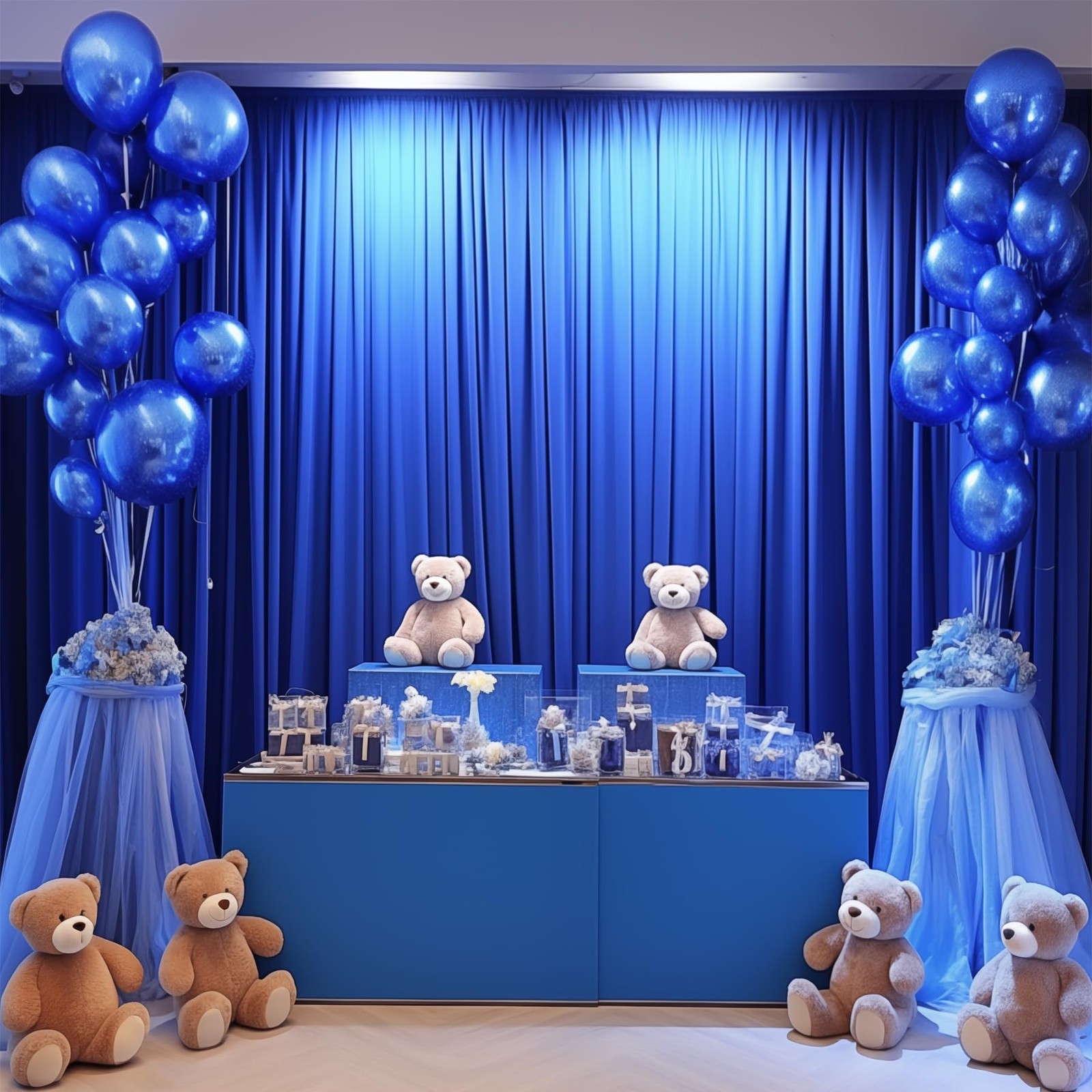Royal Blue Backdrop Curtain 2 Panels–Royal Blue Curtains Polyester Photograp…