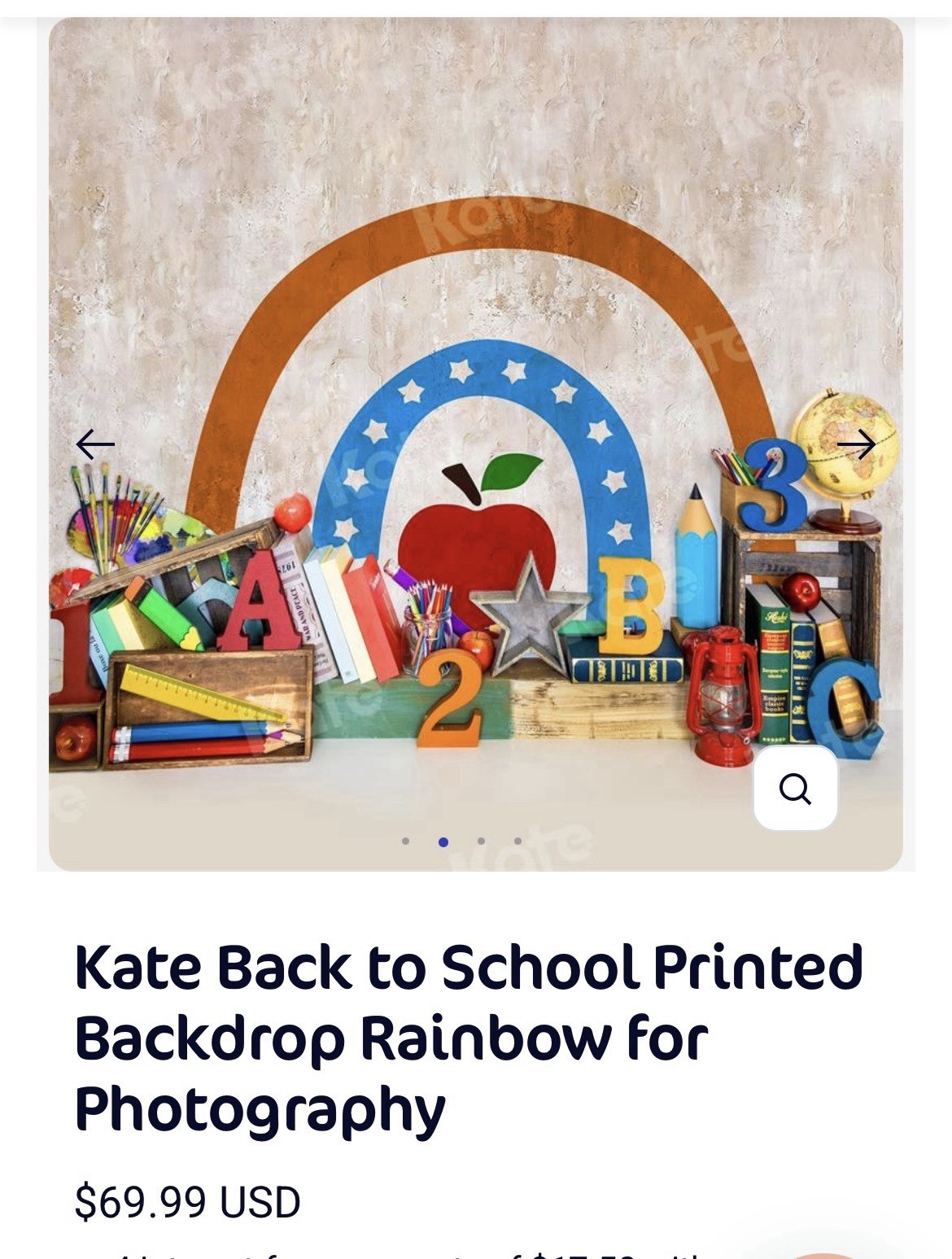 Kate Fabric Backdrop Rainbow School 6.5×6.5 Microfiber