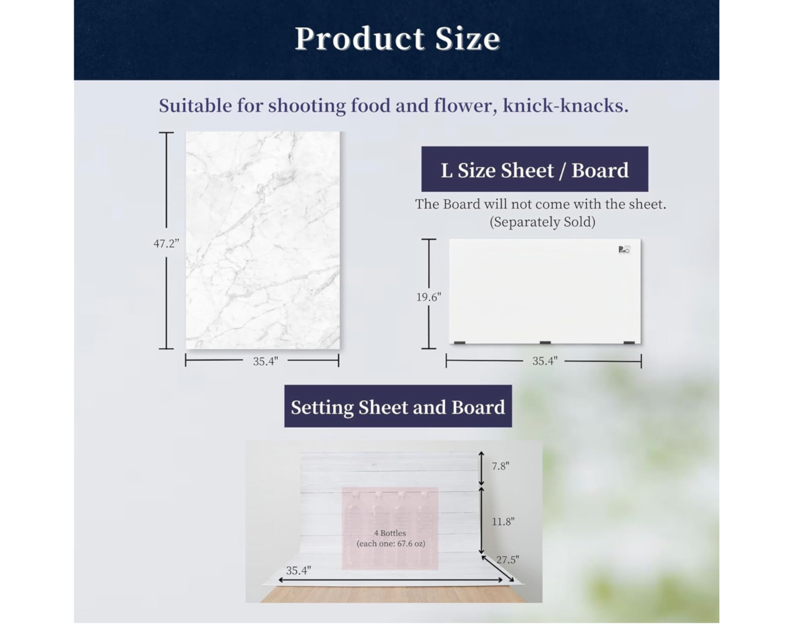 Pino Studio Background Sheet for Photography (Marble) – Shooting for Food, Cosme