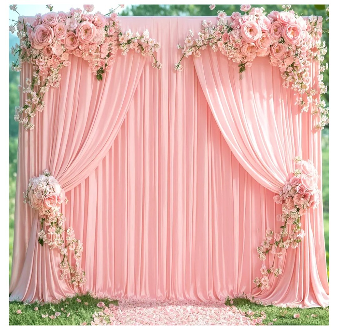 20ft x 15ft Blush Pink Wrinkle Free Backdrop Curtains Wedding Party Backdrop B22