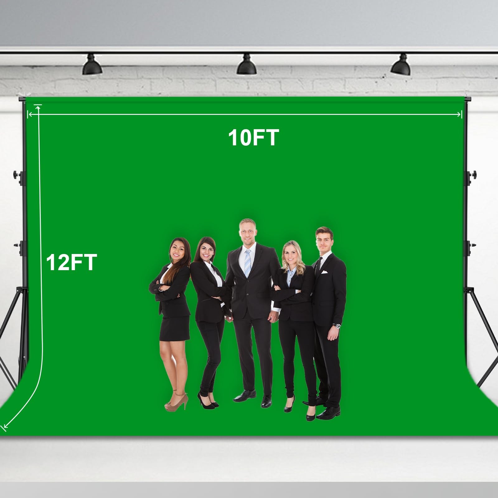 BEIYANG 10 Ft x 12 Photography Backdrop Green Screen, 10x12ft,