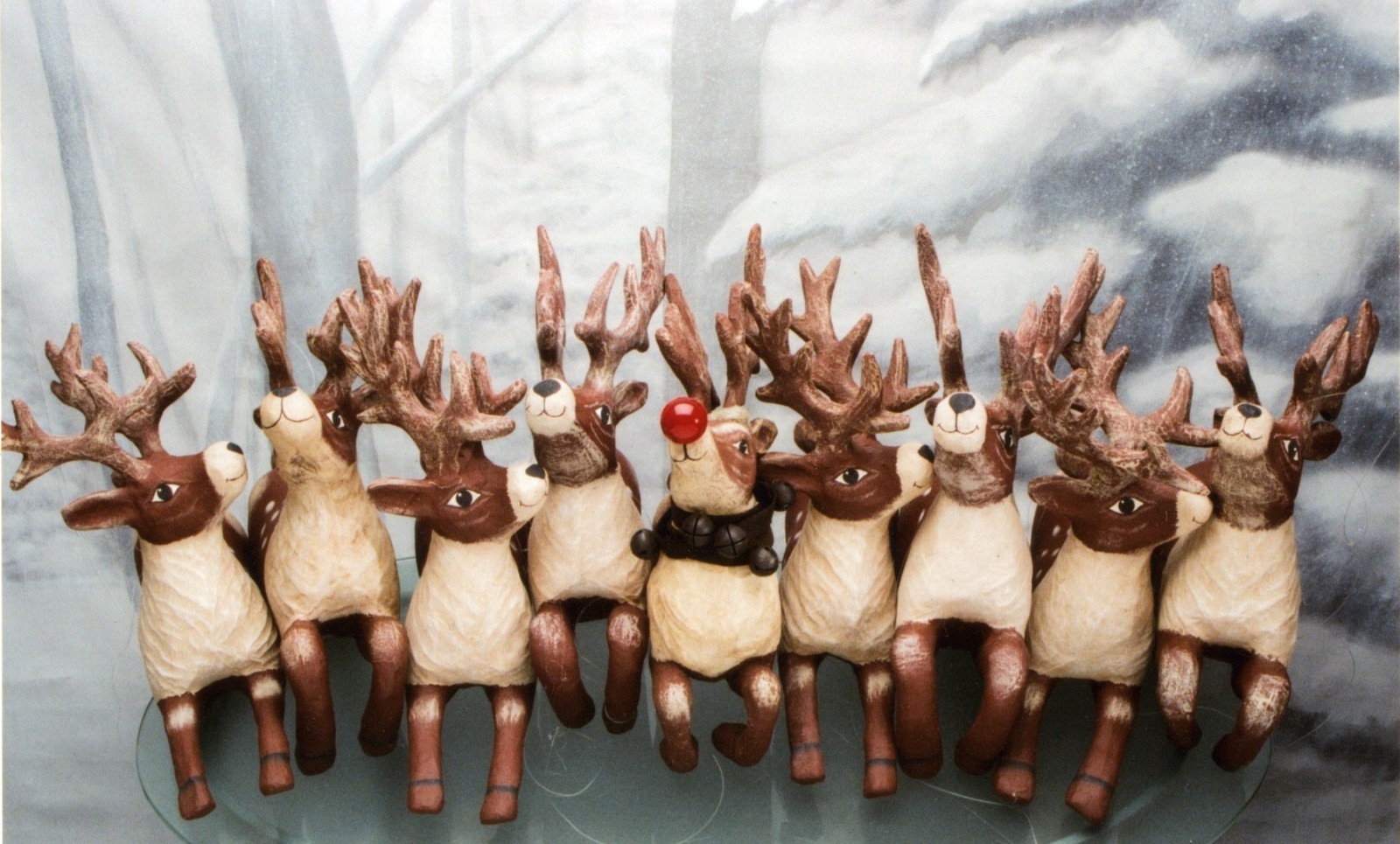 Snow / Winter / Forest Scene _ Airbrushed Muslin Photography Backdrop_Detailed
