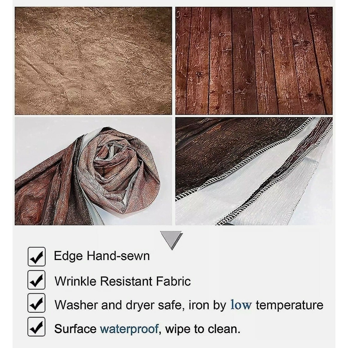 NEW Allenjoy Photography backdrop 5×7 ft. Fabric – Brown Wall w/ Wood Floor