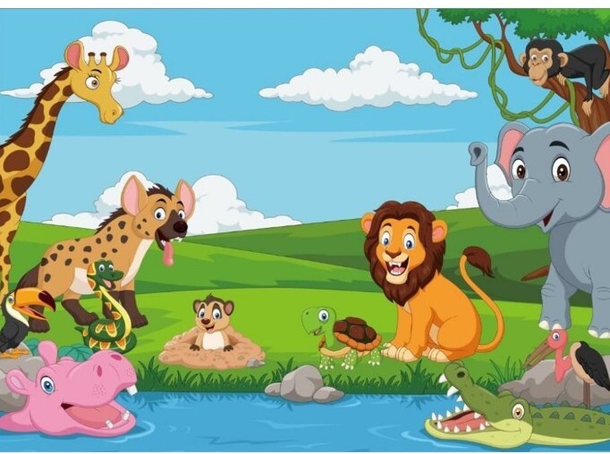 Forest Cartoon Animals Photography Background Party Backdrops for Studio Props