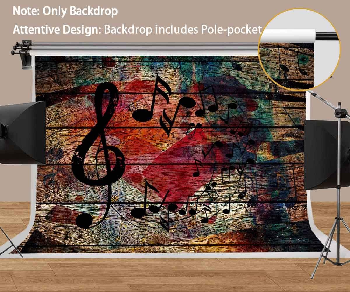 Music Notation Backdrop for Party Decorations 7x5ft,