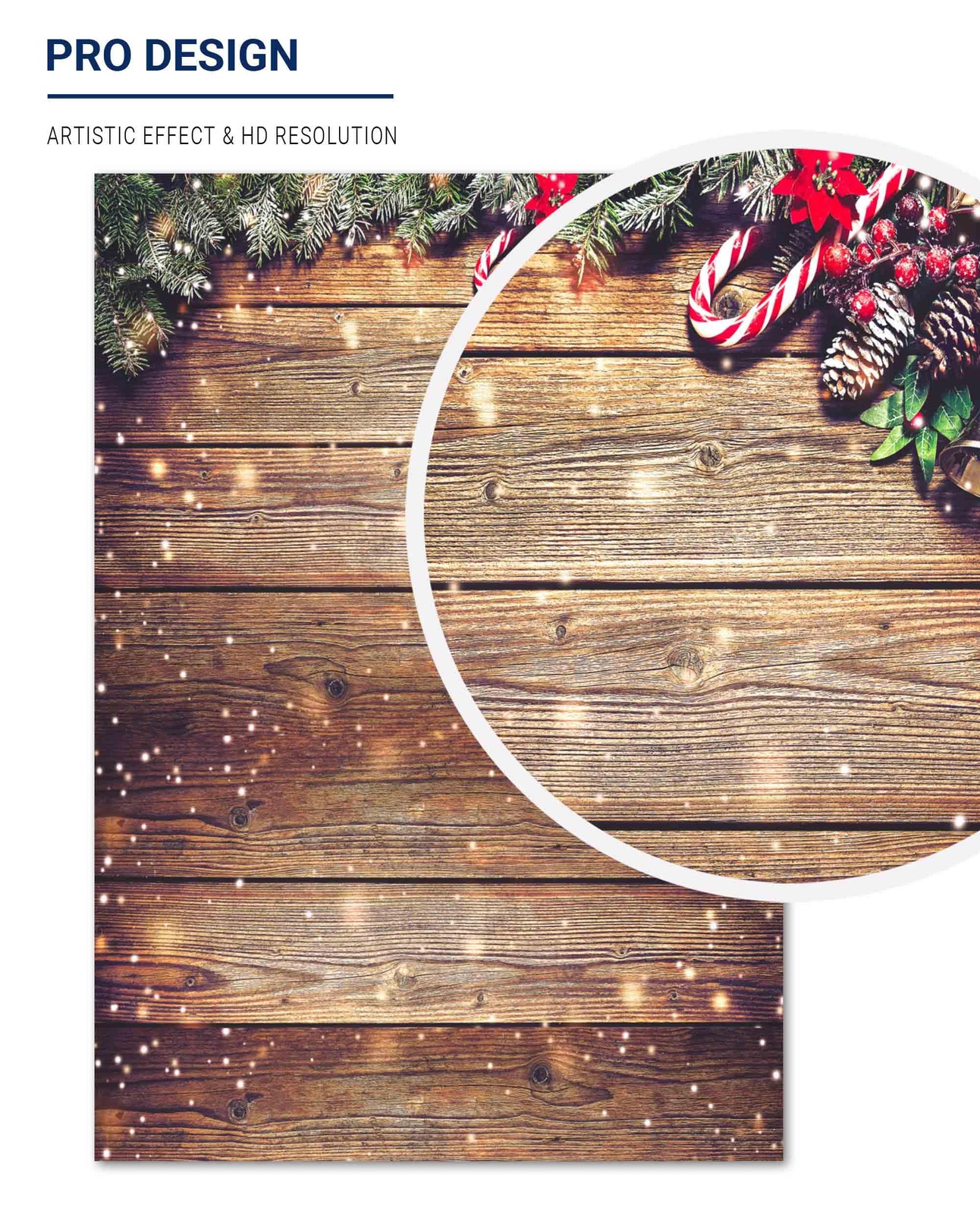 Allenjoy 5X7FT Snowflake Gold Glitter Christmas Wood Wall 5‘x7′, Brown