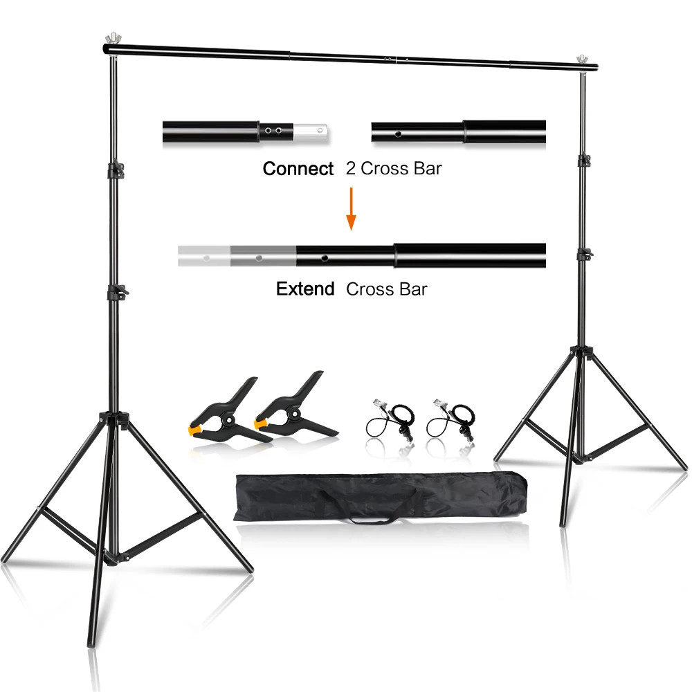Background Stand Kit Support Frame System Backdrops Adjustable Stand for Photog