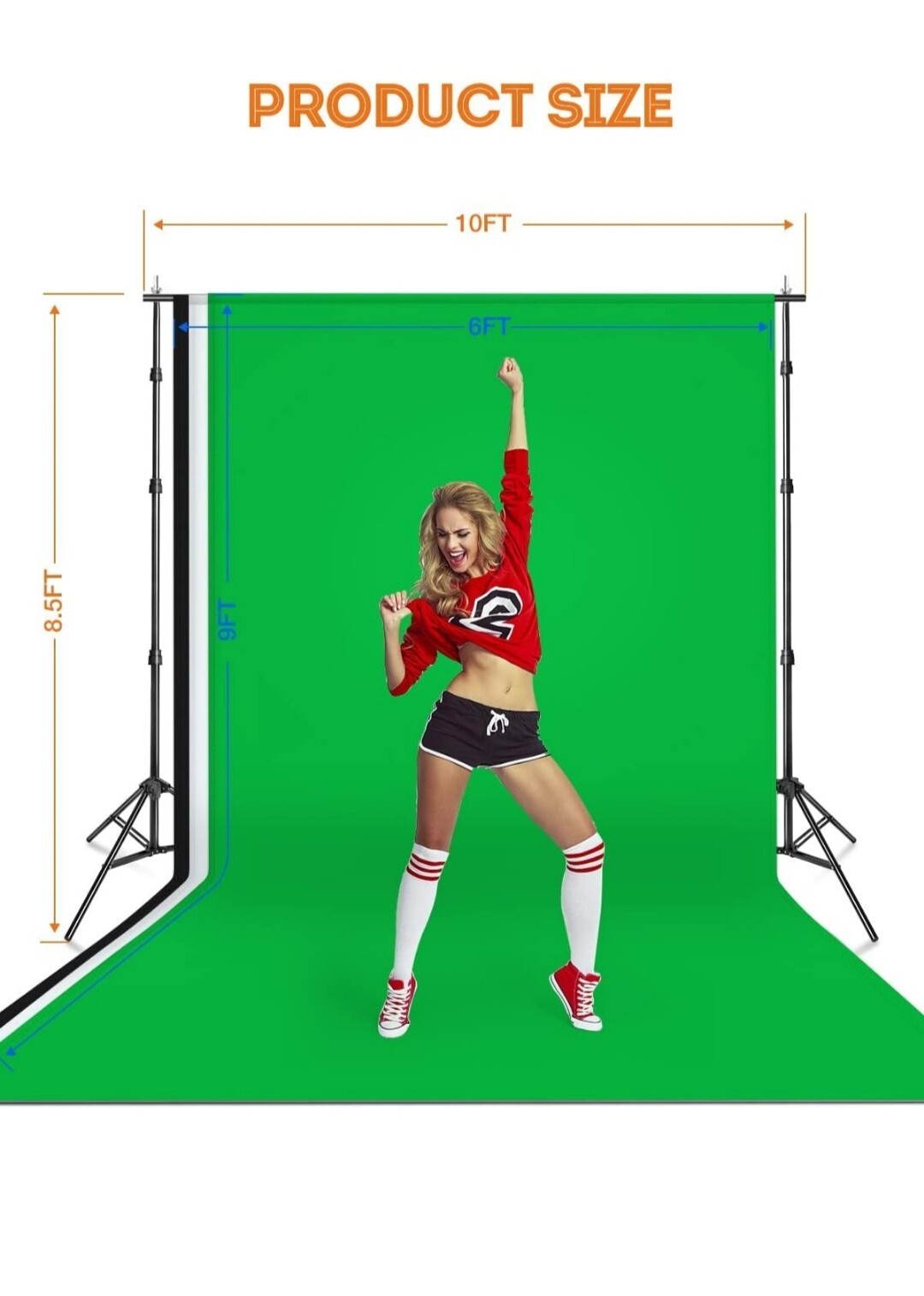 2 Photography Backdrop Cloth 6W x 9L Ft Green & Black