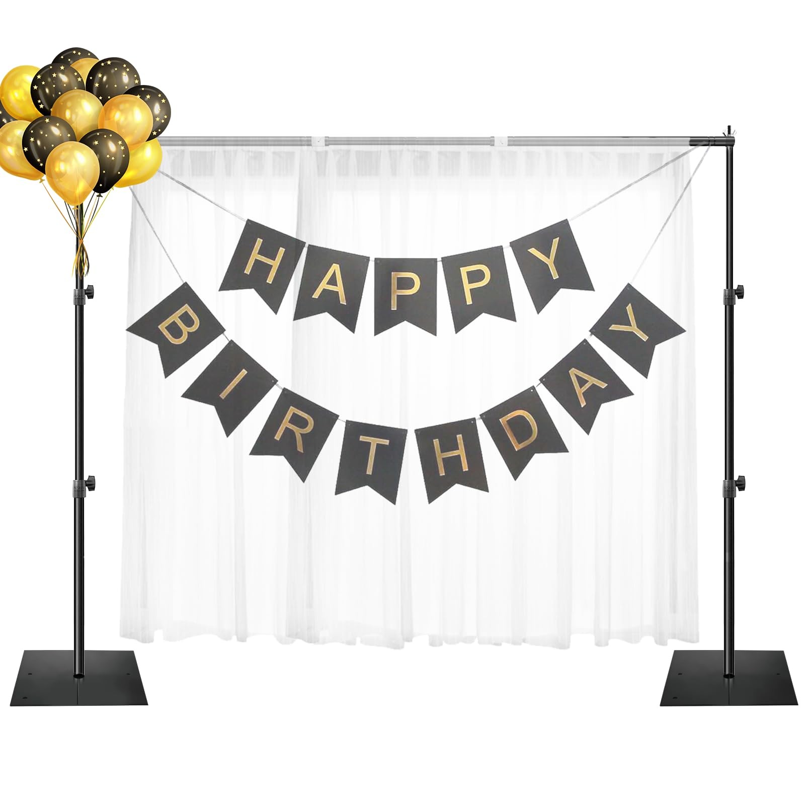 Backdrop Stand, 6.5×10 ft Adjustable Photo Background Pipe and Drape Photogra…