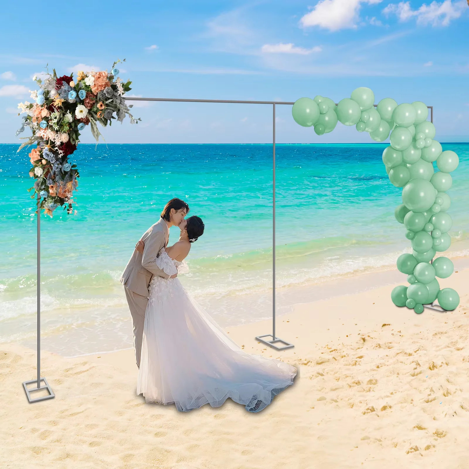 3x6m/10x20ft Metal Wedding Arch Stand Heavy Duty Photography Backdrop Curtain